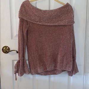 Light Pink Off the shoulder Sweater